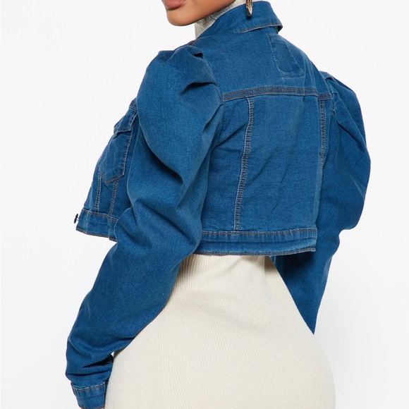 Denim cropped jacket - Picture 3 of 5